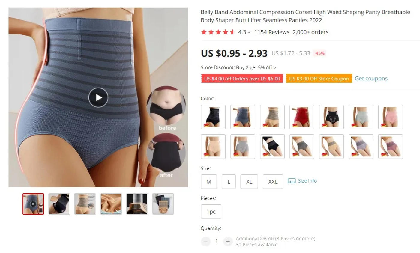 Description Picture 2 of itemSeamless Shapewear Bodysuit For Women Tummy Control Butt Lifter Body Shaper Invisible Under Dress Slimming Strap Thong Underwear