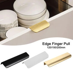 Bar Pulls Wardrobe Cabinets Pull Handle Edge Finger Pull Drawer Knob Kitchen Cupboard Door Handle Replacement Accessories