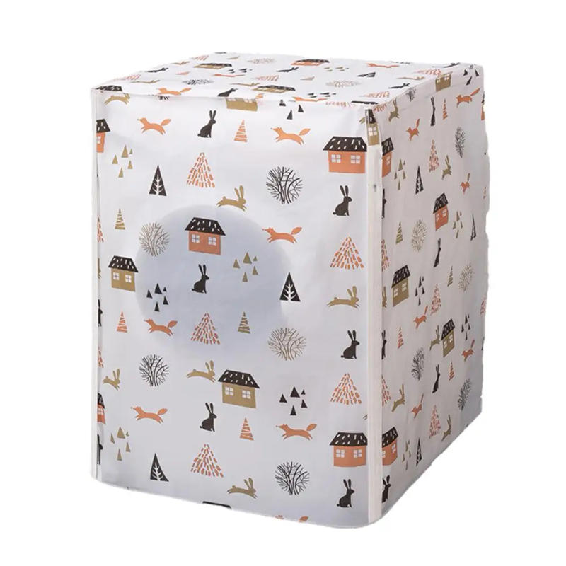 Description Picture 4 of itemWashing Machine Covers Dustproof Protective Equipment Practical Easy To Clean Cartoon Print Design Waterproof Household Cover