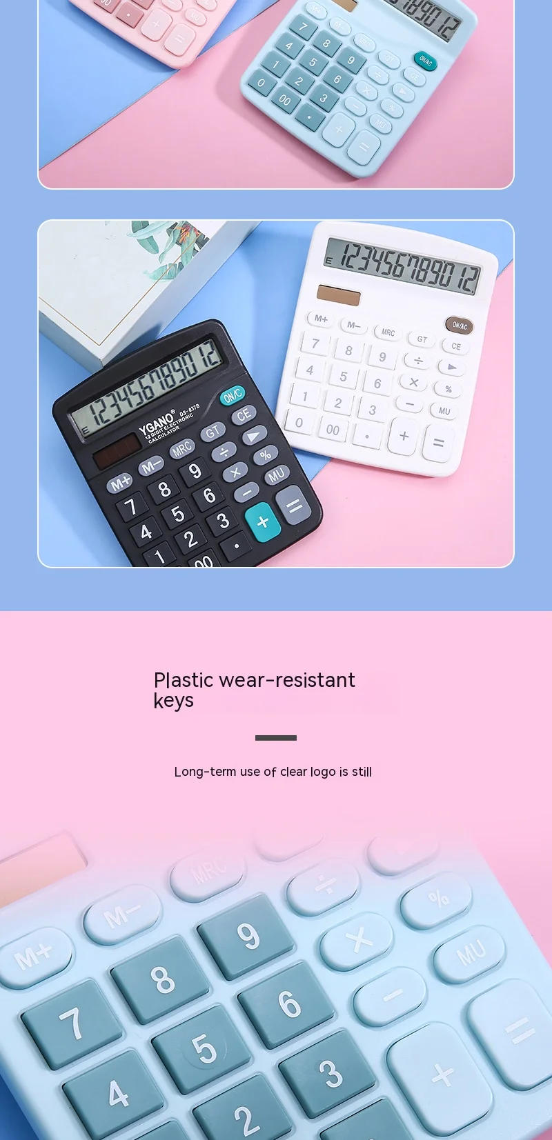 Description Picture 5 of itemSolar Calculator with Dual Power Supply, 12 Digits, Electronic Calculator, Home, Office, School, Financial, accounting Tools