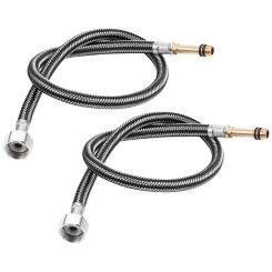 2PCS Stainless Steel Braided Hose Braided Tube Pipe G1/2'' Flexible Cold/Hot Mixer Faucet Water Supply Inlet Pipe
