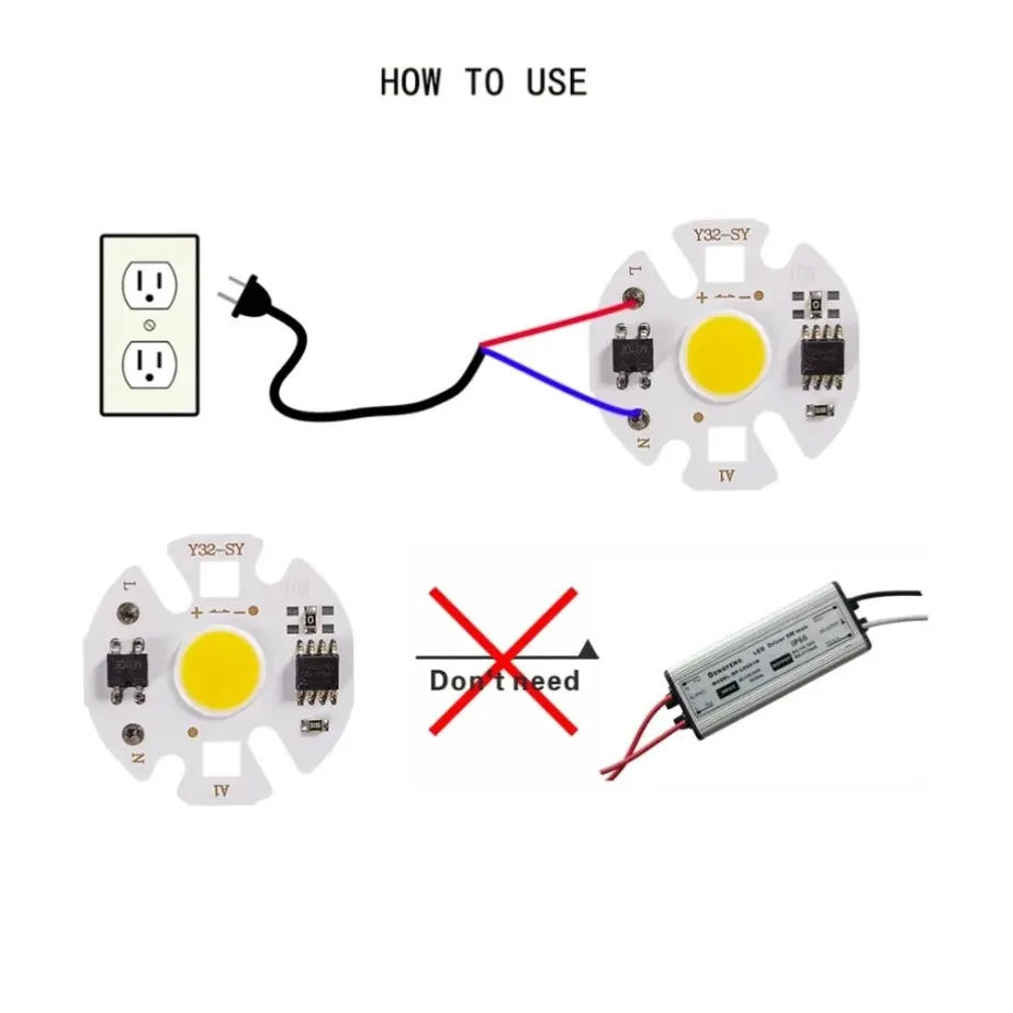Description Picture 4 of itemPaaMaa Y32 COB LED Chip Lamp Matrix AC 220V 3W 5W 7W 9W 12W For Floodlight Spotlight No Need Drive Projector Light Bulb Beads