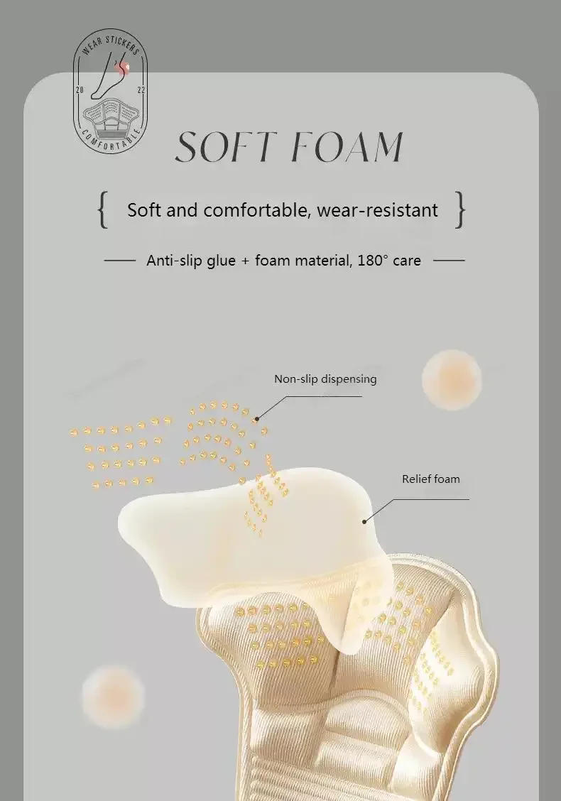 Description Picture 5 of itemHeel Stickers Heel Protectors Sneaker Shrinking Size Insoles Anti-wear Feet Shoe Pads Adjust Size High Heel Cushion Inserts