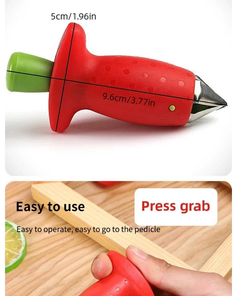 Description Picture 5 of itemStrawberry Slicer Cutter Strawberry Corer Strawberry Huller Fruit Leaf Stem Remover Salad Cake Tools Kitchen Gadget Accessories