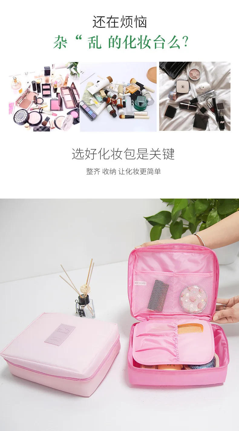 Description Picture 4 of itemNew Portable Cosmetic Storage Bag Makeup Pouch Large-capacity Multi-compartment Travel Wash Bag Toilet Bag Bathroom Organizers
