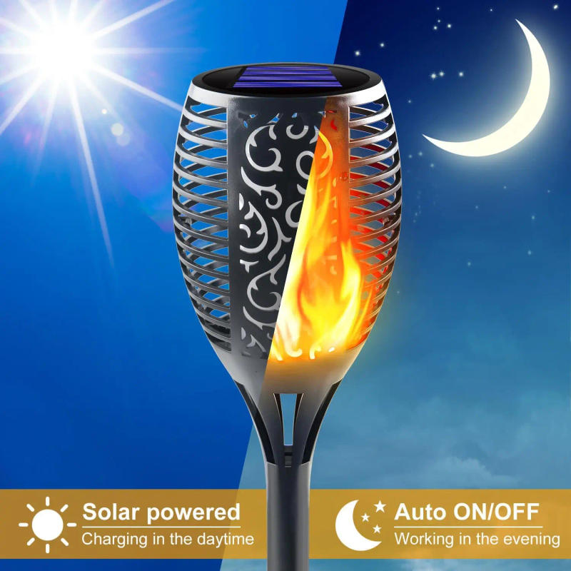 Description Picture 6 of item12/4/2/1Pcs Solar Torch Flickering Light Flame Lights Waterproof Garden Decoration Outdoor Led Path Yard Patio Lawn Lamp