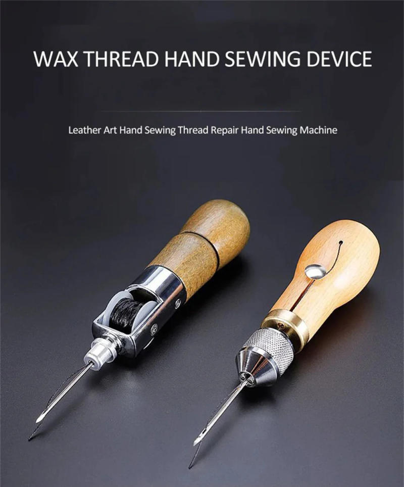 Description Picture 2 of itemDIY Leather Sewing Awl Kit Waxed Thread Hand Sewing Tools Leather Craft Edge Stitching Belt Strips Shoemaker Canvas Repair Tools