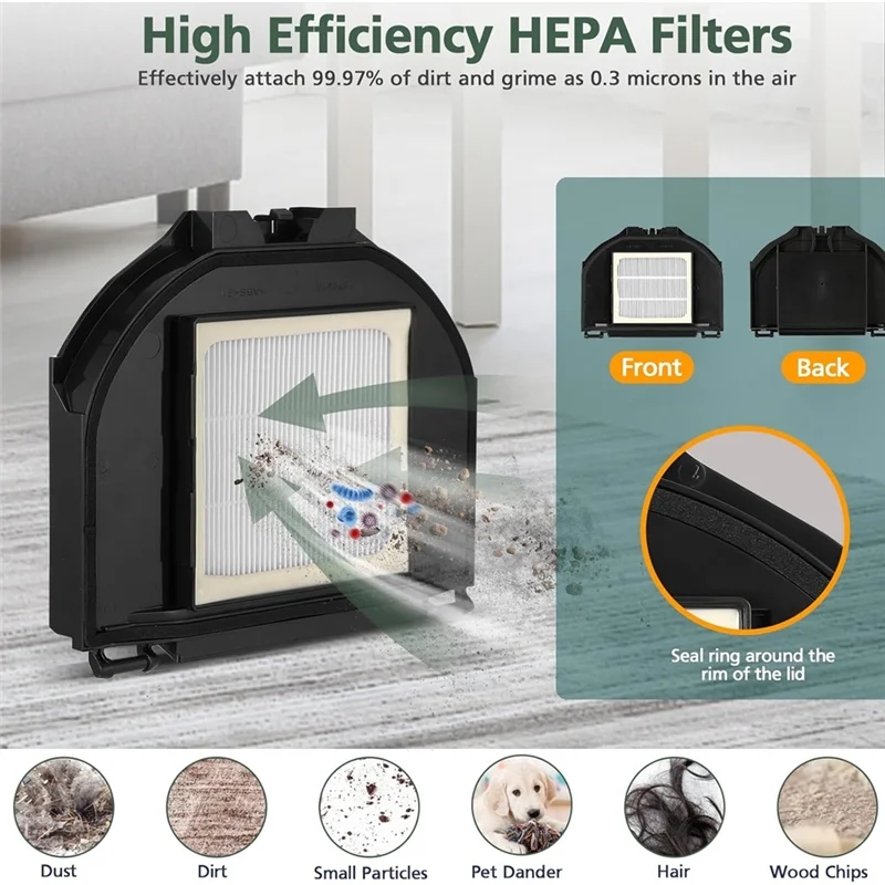 Description Picture 5 of itemB89B-9PCS Vacuum Replacement Parts For Shark RV2310AE Matrix Robot Vacuum Cleaner Main Side Brush HEPA Filters Sponge Filter