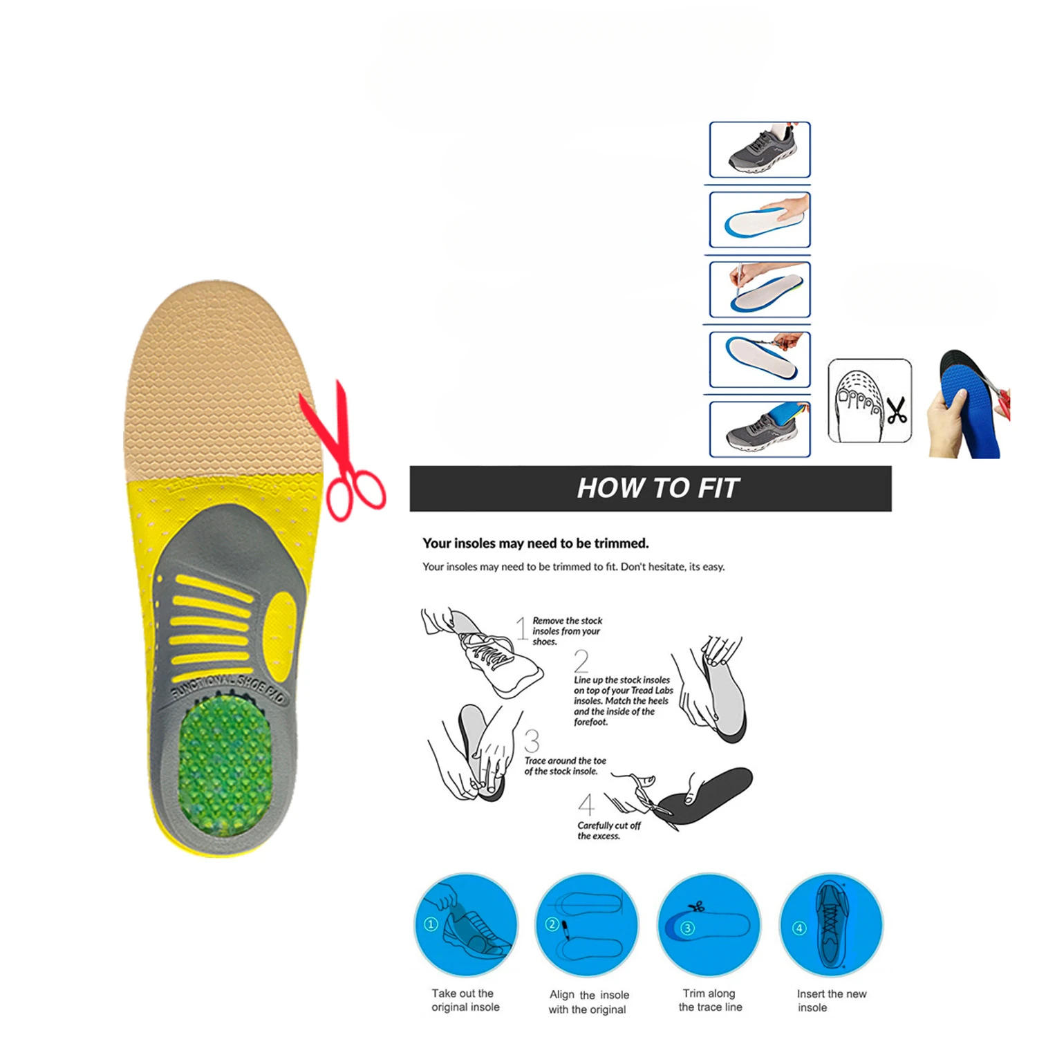 Description Picture 6 of itemMen Women Arch Support Orthopedic Insole Shoe Inserts Pad Foot Pain Relief Heel Spur Plantar Fasciitis Over-pronation Correction