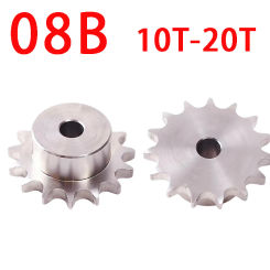 10T-20T 08B Precision Industrial Drive Sprocket Wheel 304 Stainless Steel Chain Gear Bore 12 14 mm For 08B Chain, 1PC