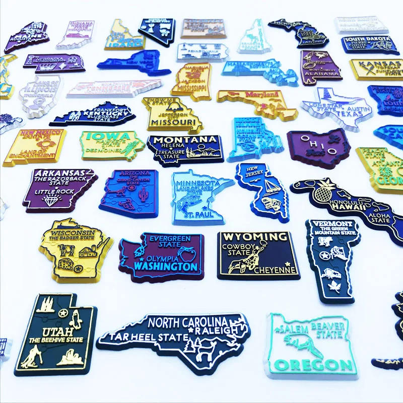 Description Picture 3 of itemAmerica Travelling Souvenirs Fridge Magnets Maps of all States of United States Fridge Stickers Home Decor Christmas Gifts