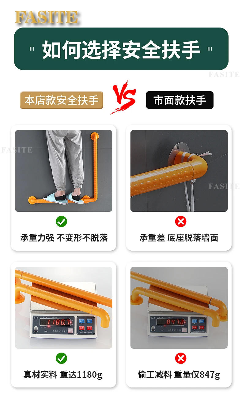 Description Picture 5 of itemToilet Safety Handrail Stainless Steel Bar Shower Bracket Handrail Disabled Gadgets Barre Appui Douche Bathroom Accessories