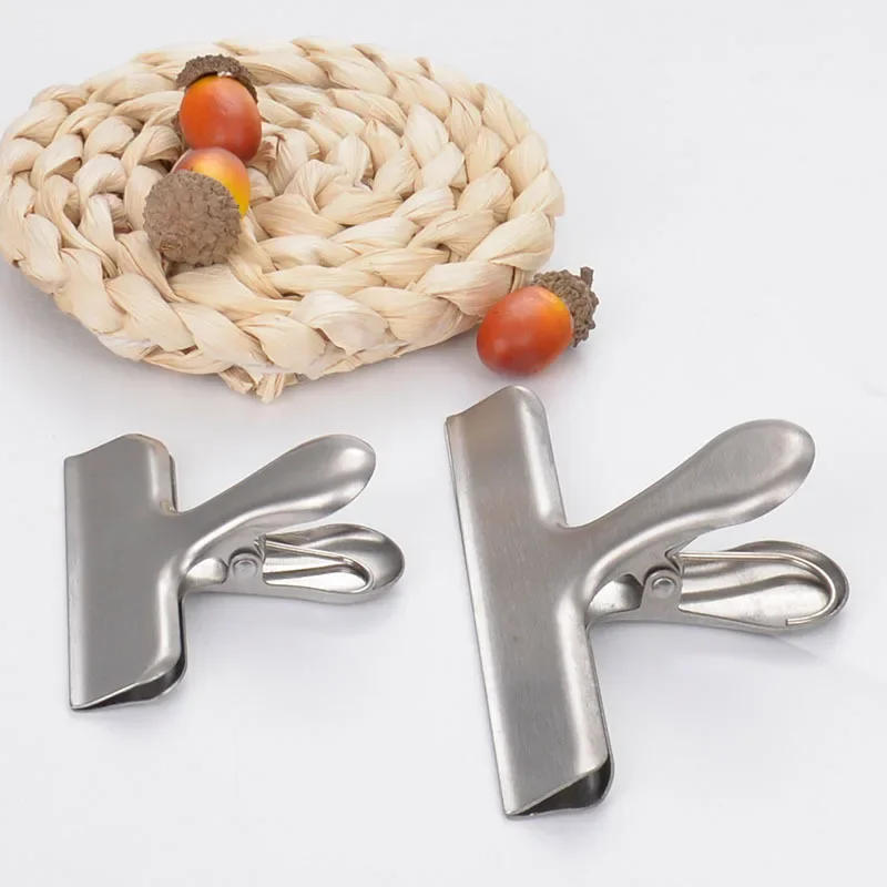 Description Picture 3 of item3pcs Stainless Steel Bag Clipsf For Food Heavy Duty Metal Silver Food Clips Office Paper Clamps Air Tight Seal Snack Clips