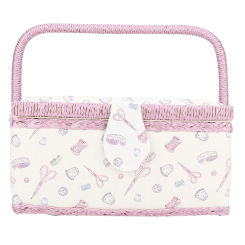 Fabric Craft Sewing Basket Sewing Storage Box Vintage Sewing Basket Household Fabric Craft Thread Needle Storage Box Organizer