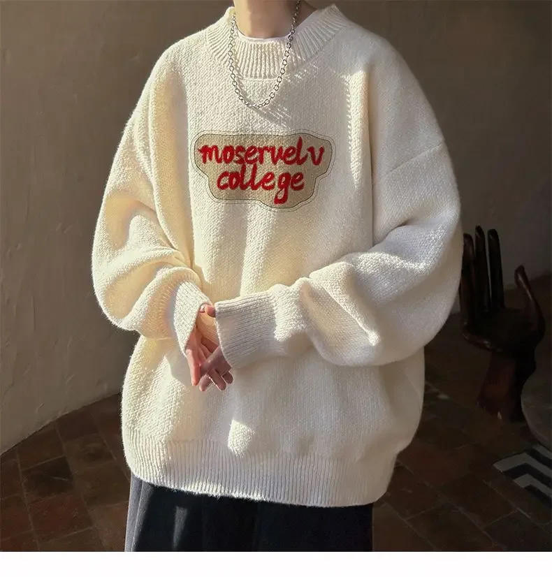 Description Picture 6 of itemAmerican Casual Sweater Men's Autumn Winter Teenagers Wear Oversize Large Size Knitwear Couples Fashion Wear Tops Men Clothing