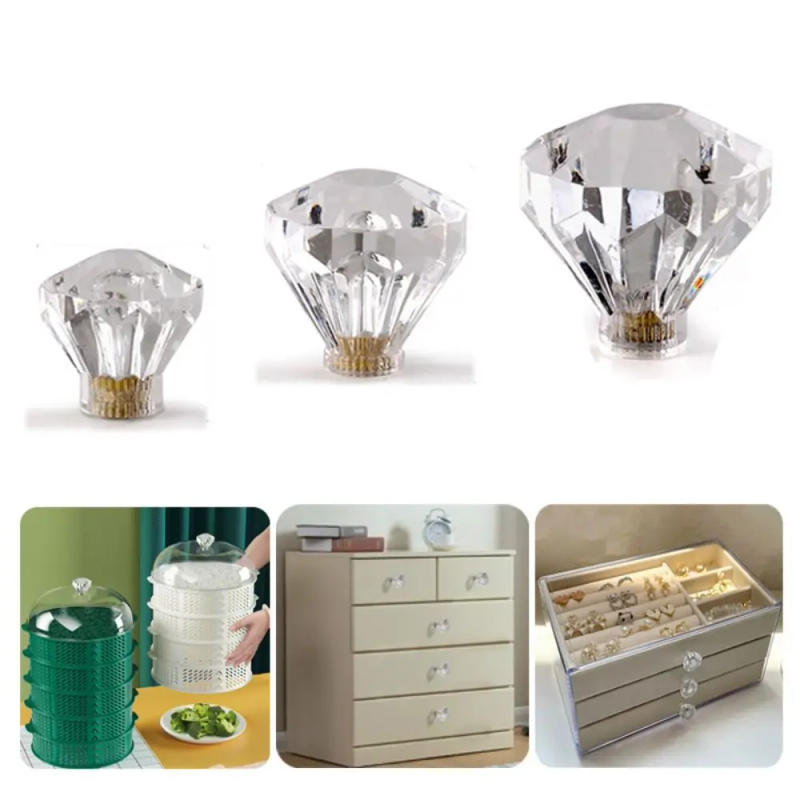 Description Picture 2 of itemAcrylic Crystal Glass Cabinet Knob 20/25/30mm Transparent Drawer Knob Single Hole Furniture Hardware Drawer Pull Handle