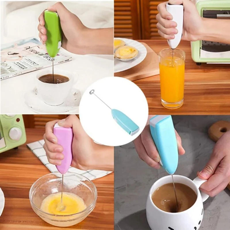 Description Picture 6 of item1 Peice Egg Beater Electric Handheld Rotary Egg Whisk Coffee Frothing Wand Milk Cappuccino Frother Mixer Portable Kitchen Tools