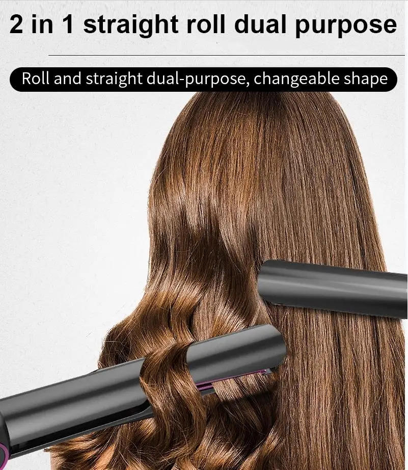 Description Picture 6 of itemHair Straightener Curler Digital Twisted Iron Automatic Professional 2 in 1 Straight Hair+curl Hair Electric Ceramic Coating LCD