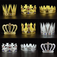 Kids Birthday Hat Gold Silver Crown Baby One Year Old Birthday Boy Girl 1st Happy Birthday Party Decoration Supplies Photo Props