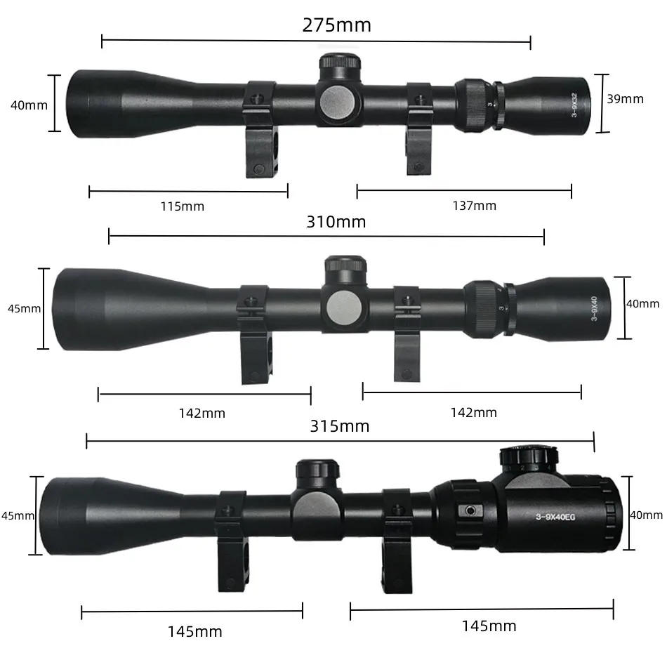 Description Picture 5 of itemOutdoor Shooting Optics Rifle Scope Adjustable Red Green Reticle Airsoft Sight 3-9x32 3-9x40 3-9x40EG Tactics Hunting Riflescope