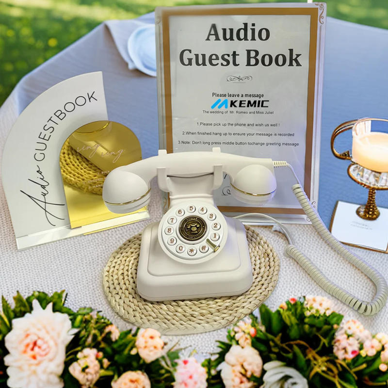 Description Picture 5 of itemAudio Guestbook Wedding phone Party Gathering Audio Message Book Wedding Telephone Record Audio Guestbook Telephone
