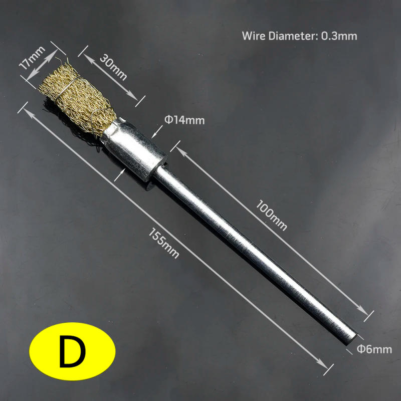 Description Picture 5 of item1Pc 3mm 6mm Shank Brass Stainless Steel Wire End Brush Pen Shape 0.3/0.15 Brushes 75mm 100mm Extension Rod For Power Rotary Tool