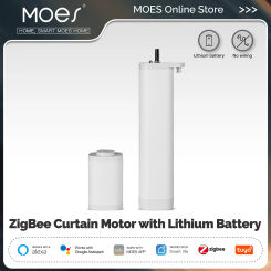 MOES Tuya ZigBee Curtain Motor With Lithium Battery Rechargeable Removable With Remote Control Work With Alexa Google Home
