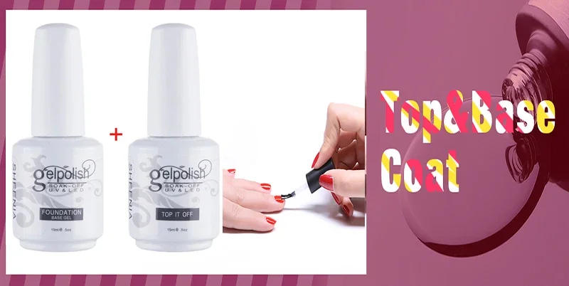 Description Picture 4 of itemGross weight 130g Non Cleansing Topcoat total 30ml Soak off Base Coat Foundation without Sticky Layer No Wipe Top Coat Nail Gel