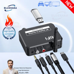 BLUEKAKA DAC&Bluetooth 5.1 Audio Receiver Digital to Analog Converter 3.5mm AUX RCA U-Disk Optical Jack Stereo Wireless Adadper