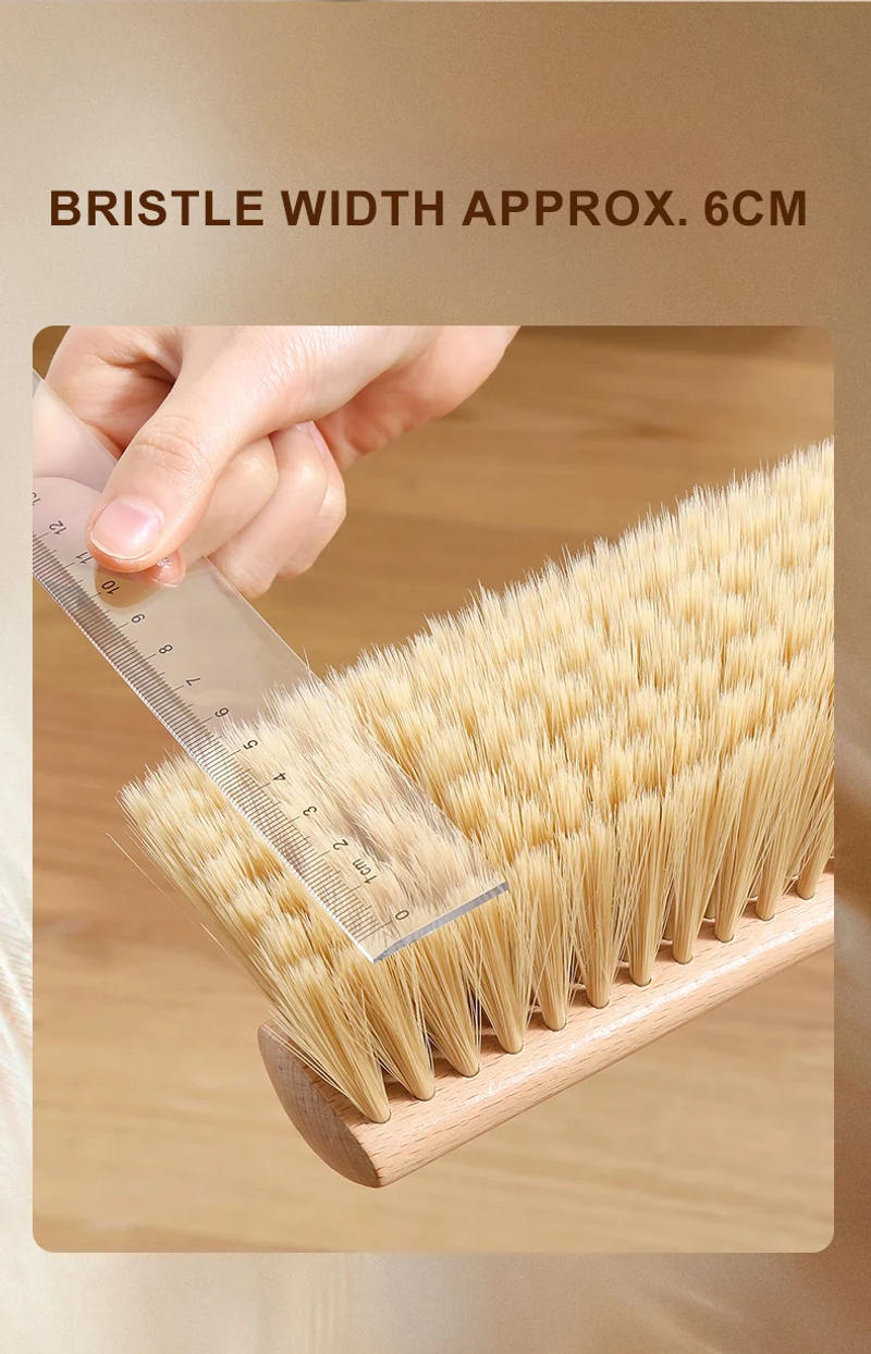 Description Picture 5 of itemWooden Bed Cleaning Brush Soft Elastic Fur Long Handle Duster Seven Rows Thickened Dust Brush Hand Broom Soft Anti-static Brush