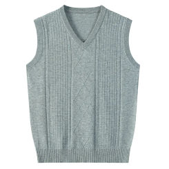 Knit Vest for Men Sweater 2024 New Wool Tank Top Men's Sleeveless Knitted Sweater with Plain Jacquard Pullover