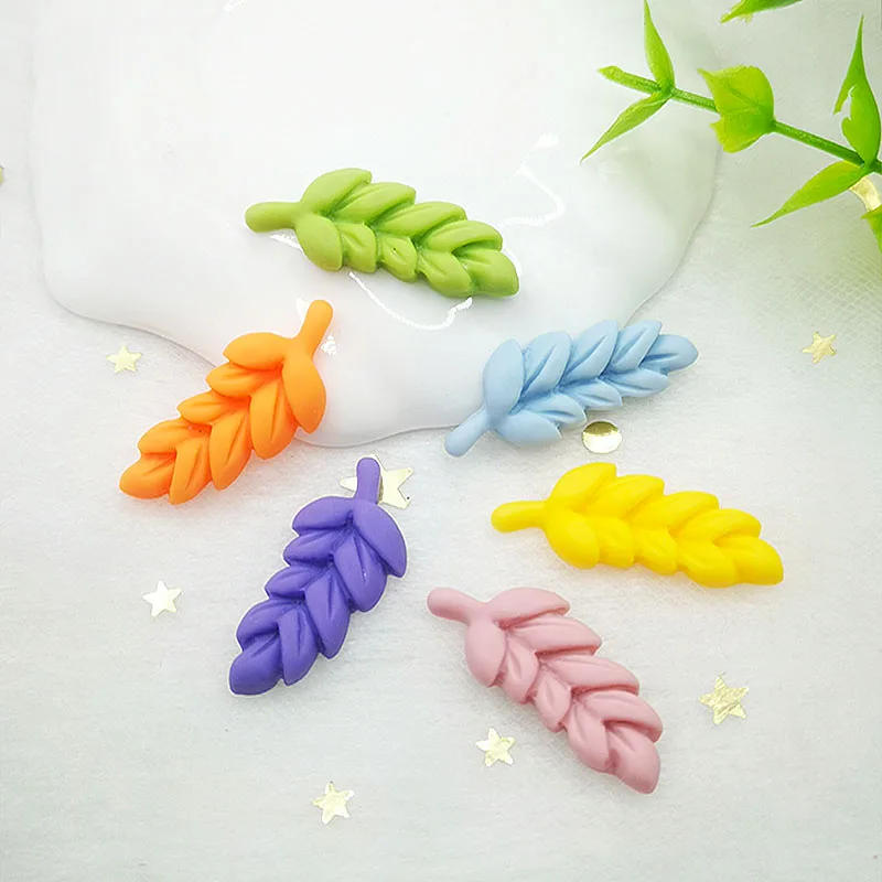 Description Picture 2 of item12Pcs 12*29mm Resin Flatback The Leaves Embellishment Cabochon Leaves Decoration Scrapbooking DIY Craft Supplies Accessories