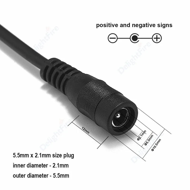 Description Picture 4 of itemDC Power Splitter Cable 1 To 2/3/4/5/8 Way Jack 5V 12V 5.5*2.1mm Power Adapter Connector Cord For LED Strip Lights CCTV Camera