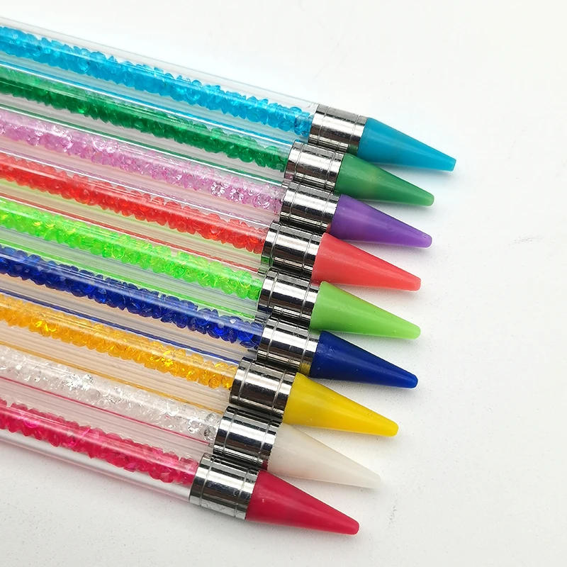 Description Picture 5 of item1pcs Crystal Double Head Point Drill Pen Gem Rhinestone Picker Wax Pencil 2 Ways Use Sticking Picking Dotting Jewelry Tools