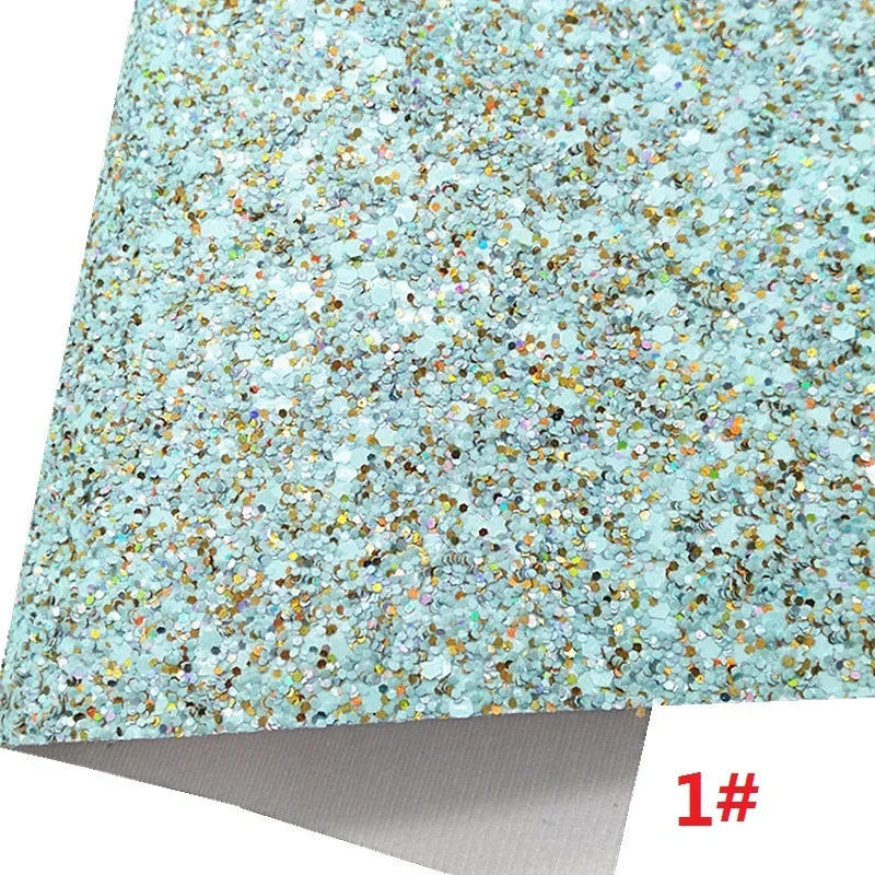 Description Picture 3 of itemMint Glitter Leather Sheets Smooth Leopard Glitter Leather Fish Scales Leopard Synthetic Leather Litchi For DIY 21x29CM Y368