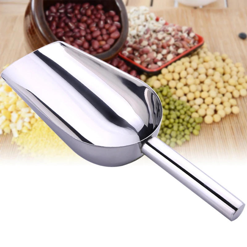 Description Picture 3 of itemStainless-Steel Ice Cube Scoop Bar Buffet Kitchen Spice Candy Flour Nut Scoop Spoon Dry Goods Shovel Party Kitchen Accessories
