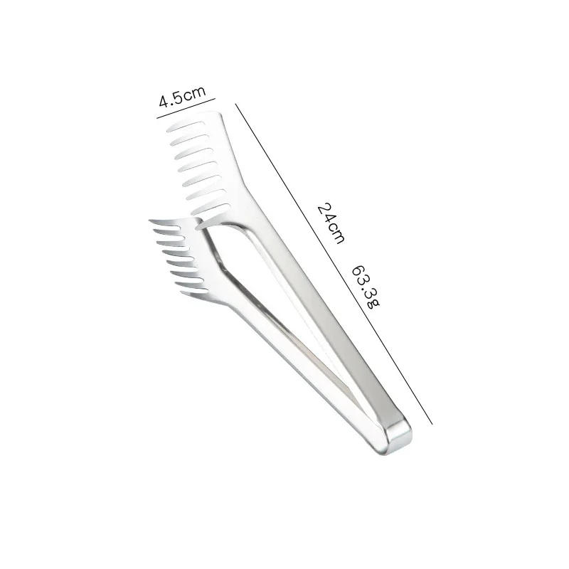 Description Picture 2 of item9 Inch Stainless Steel Noodle Tongs Pasta Spaghetti Tongs Food Clips Stainless Steel Handle Cooking Utensils Kitchen Accessories