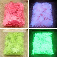 Luminous 3D Stars Glow in the Dark Wall Stickers for Kids Baby Rooms Bedroom Ceiling Home Decor Fluorescent Star Stickers 100Pcs
