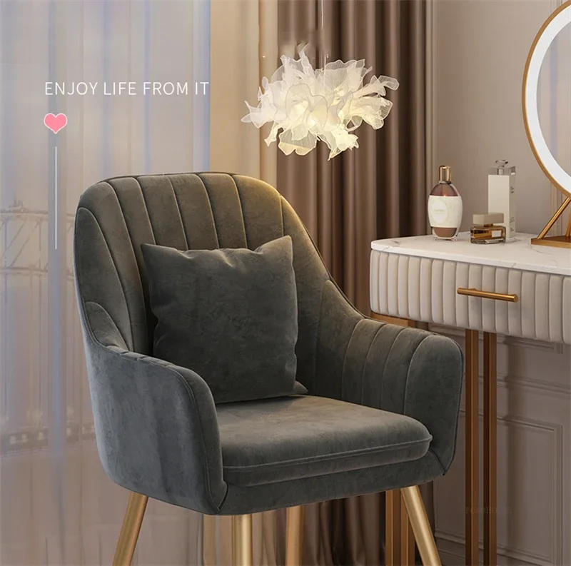 Description Picture 6 of itemSimple Modern Dining Chair for Kitchen Furniture Home Dining Room Chairs Light Luxury Casual Backrest Dressing Manicure Chair