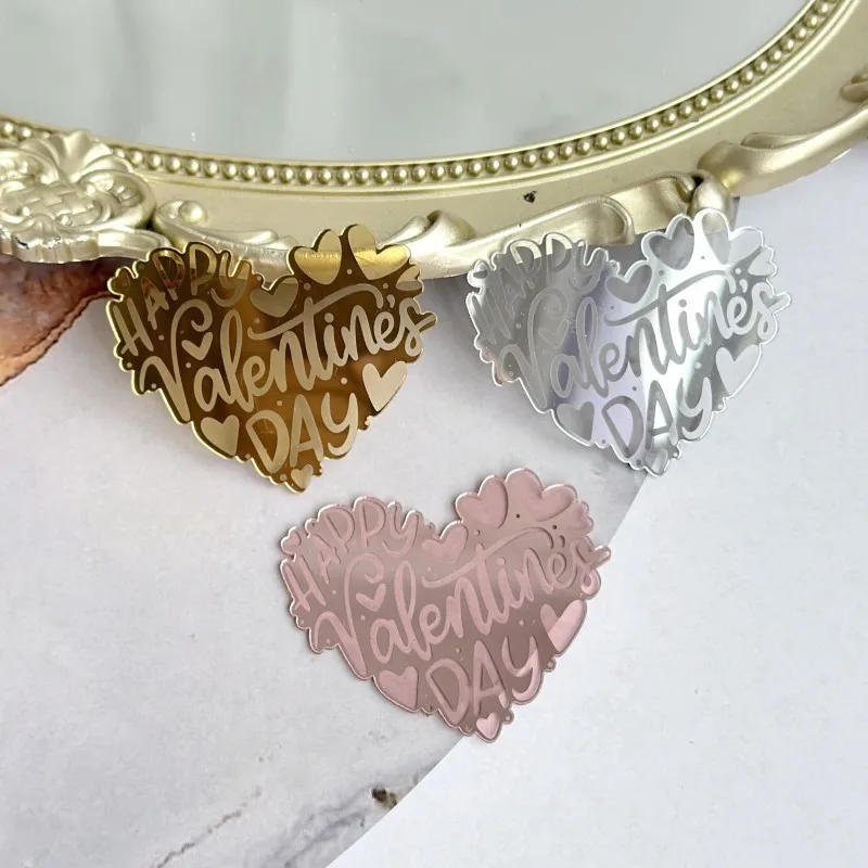 Description Picture 5 of item10pcs Add Romance with Acrylic Heart Gold Valentines Cake Topper for Party and Wedding Decor Supplies Baking Decorating Tools