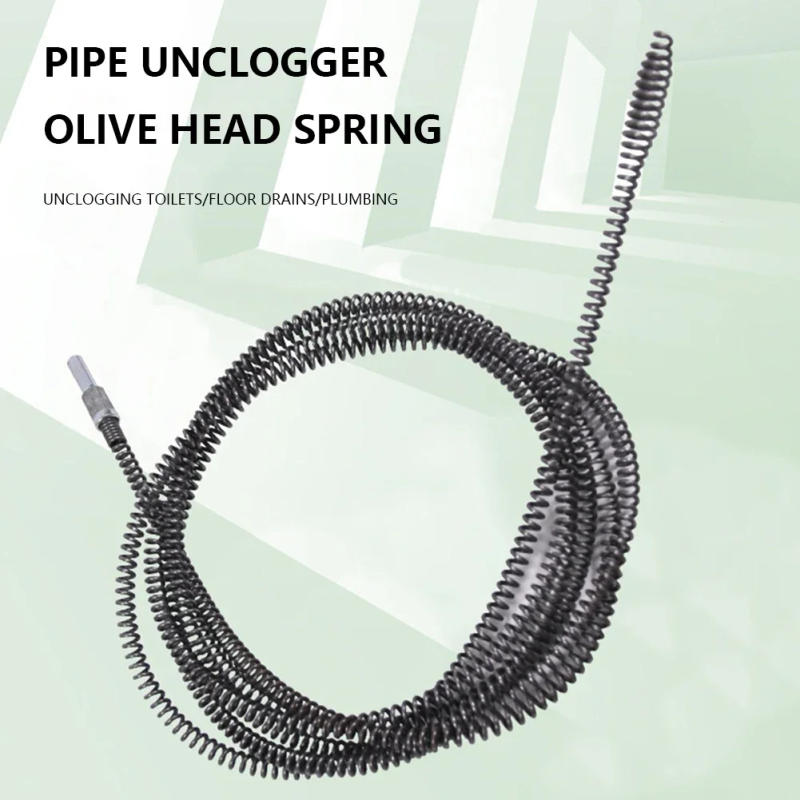 Description Picture 6 of item1-10M Sewer Pipe Unblocker Bathroom Hair Sewer Sink Cleaning Tools Snake Spring Pipe Dredging Tool Pipeline Kitchen Accessories