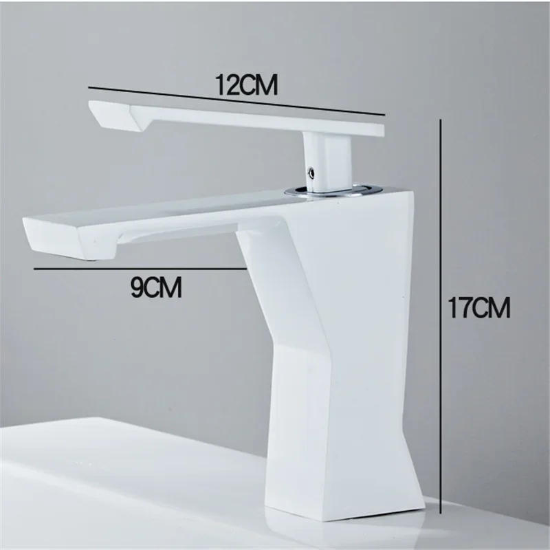 Description Picture 5 of itemBasin Faucet Brass Grey Bathroom Mixer Tap Black/White Wash basin Single Handle Hot and Cold Lavotory