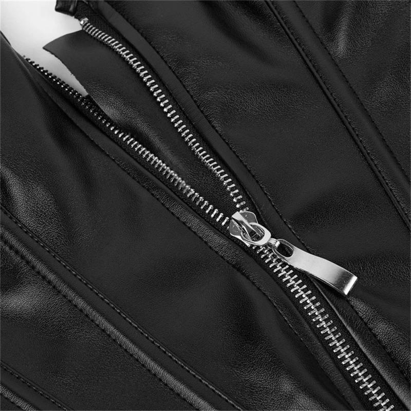 Description Picture 5 of itemWomen Steampunk PU Faux Leather Overbust Corsets Gothic Zipper Body Shaper Sexy Lingerie Bustiers Top Plus Size XS-7XL