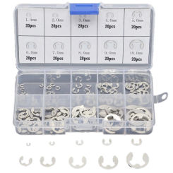 120 PCS 304 Stainless Steel E Clip Washer Assortment Kit For Shaft Fastener M1.5-M10