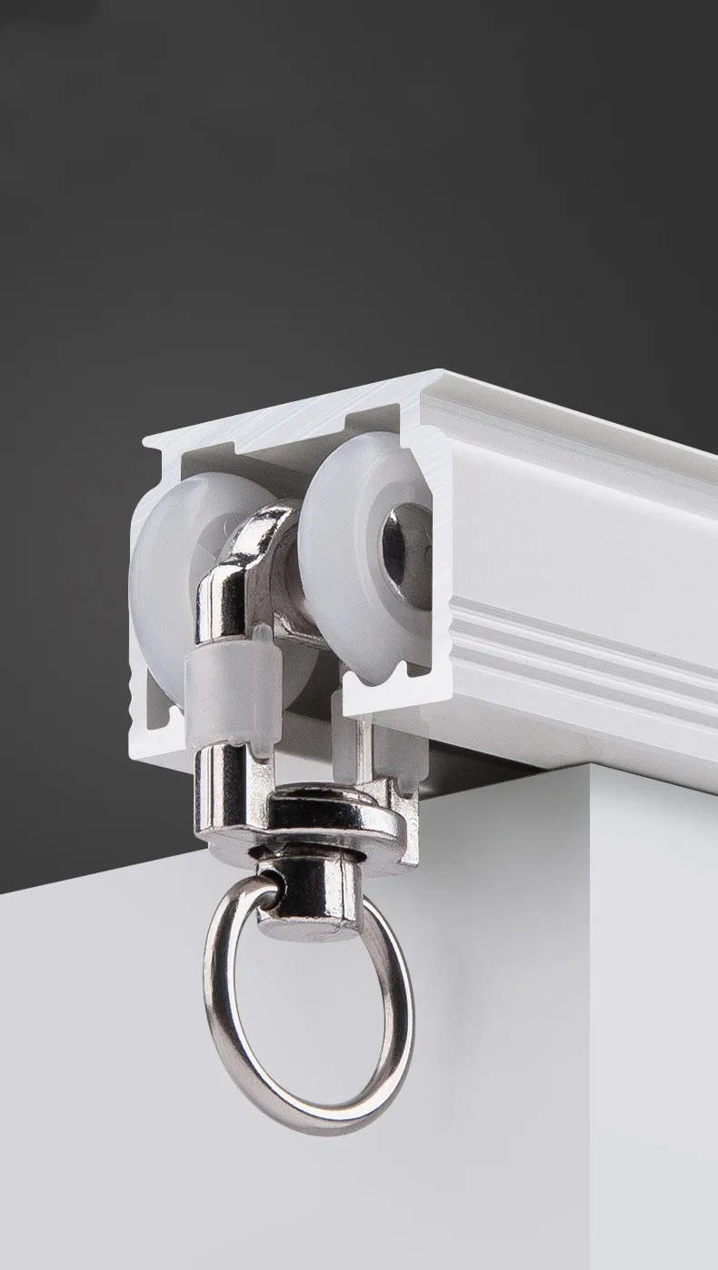 Description Picture 4 of item10pcs Curtain Track Pulley Plastic Stainless Steel Roller Nylon Wheel Window Hardware Accessories Bathroom Curtain Hook Wheel