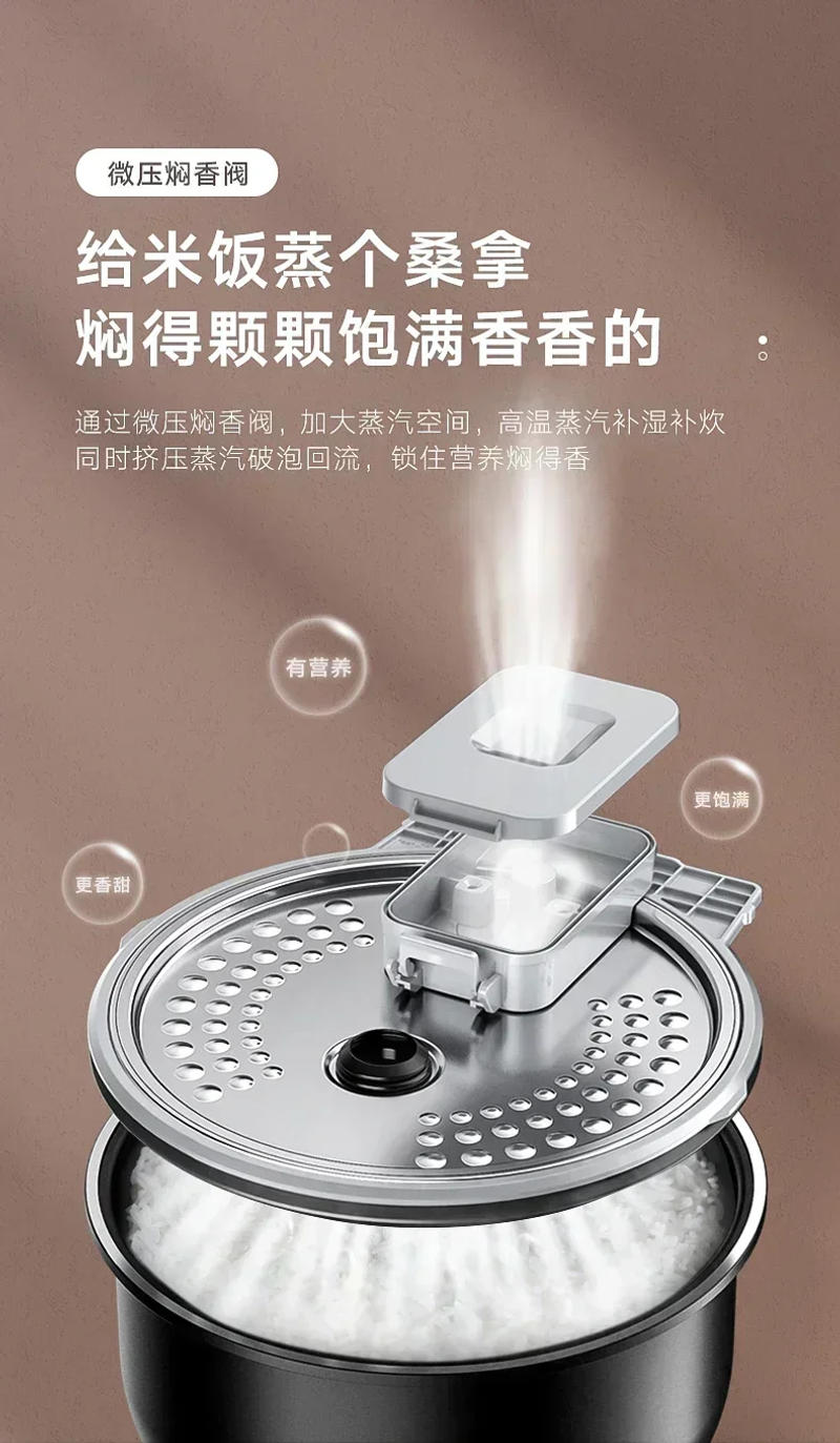 Description Picture 6 of item220V Home Electric Rice Cooker 3L Stereo IH Large Fire Heating Compound Fine Iron Kettle Liner Riz Multicooker Coocker Pot