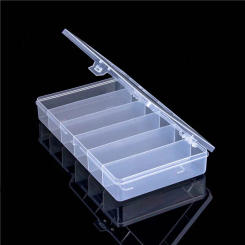 21*12.8*3.4CM Rectangular Storage Box PP Plastic Transparent Box Lure Fishing Gear Classification Small Hardware Tools 6 Grid