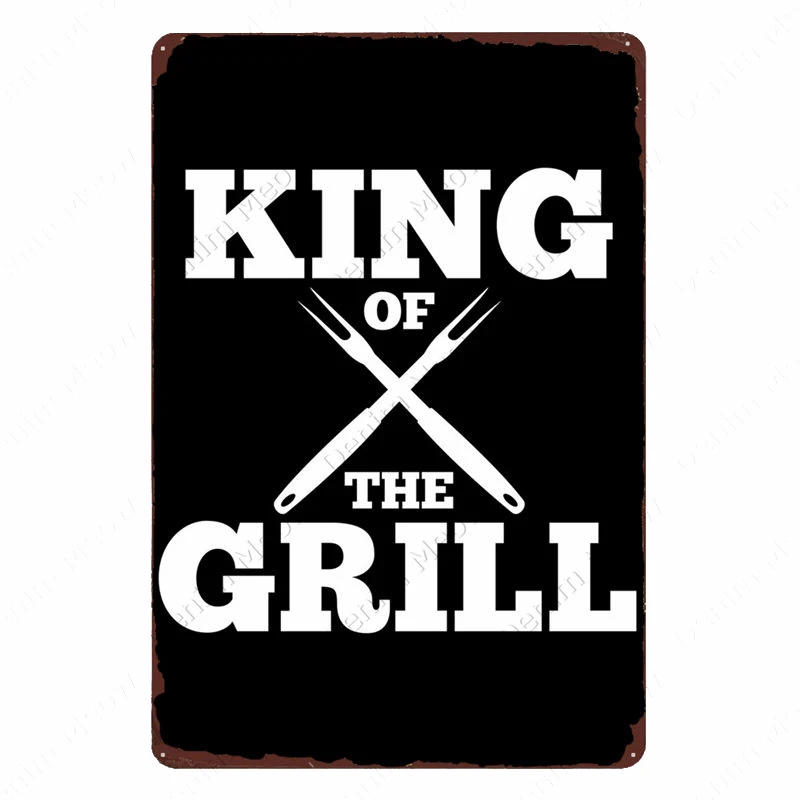 Description Picture 4 of itemBackyard BBQ Sign Vintage Grill King Metal Tin Sign Bar Pub Garden Decor Dad's BBQ Wall Plate Chillin&Grillin Retro Plaque N377