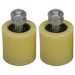 2PCS 48X50mm Yellow Silver Nylon Steel Flat Roller Bearing Guiding Wheel 6201 M12 Screw For Electric Door Sliding Gate