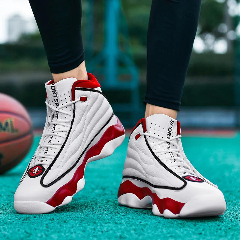 Description Picture 5 of itemSuper Cool Men Basketball Shoes Brand Sport Shoe Couples High Top Basketball Training Shoes Boys Leather Basketball Boots Unisex